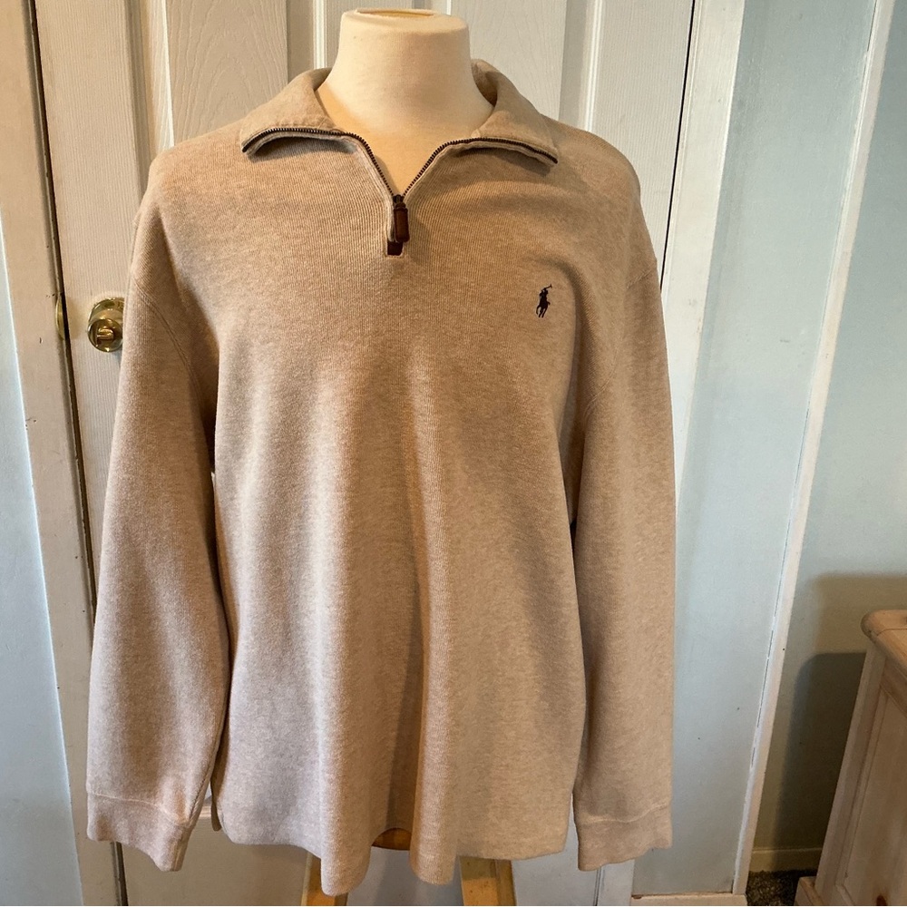 Polo Ralph Lauren 1/4 Zip Long Sleeve Sweater Size XXL 100% Cotton